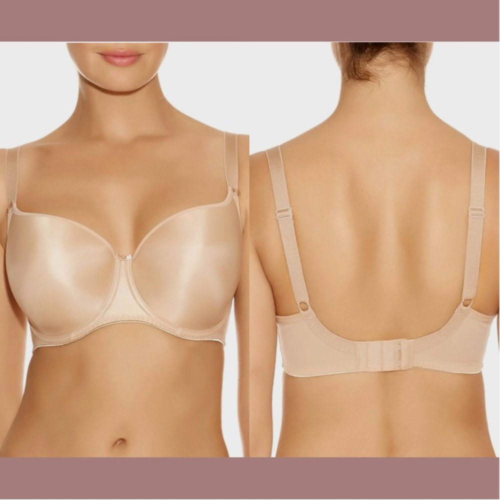 NWT $64 Fantasie [ 34K US ] Underwire‎ Smoothing T-shirt Bra in NUDE